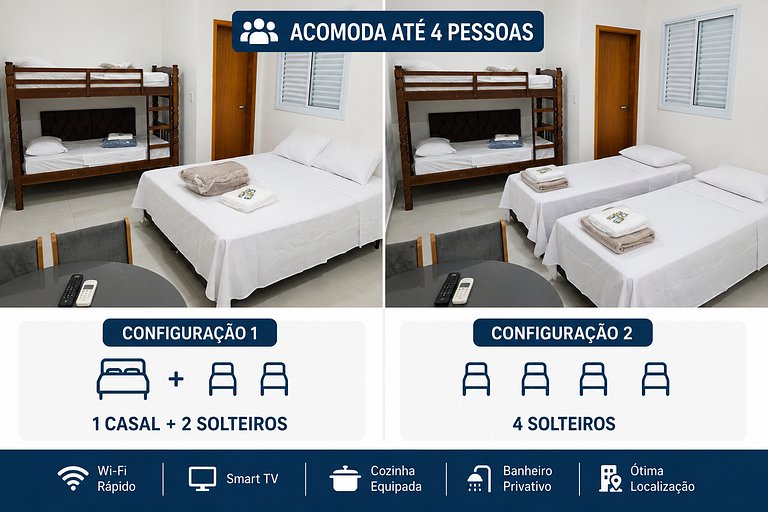 Loft 6 Próximo ao Centro e Shopping até 4 Pessoas